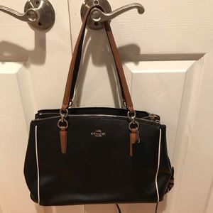Black leather coach bag ...